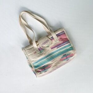 Vintage‎ Boho Western Canvas Zip Closure Purse Handbag